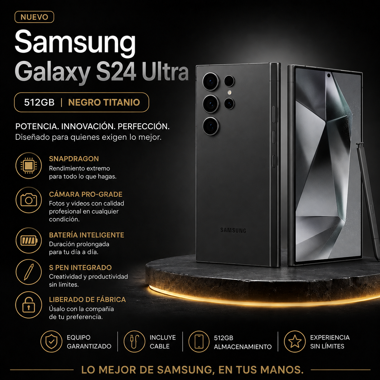 Samsung Galaxy S24 Ultra 512GB Negro Titanio | Liberado | Potencia Premium