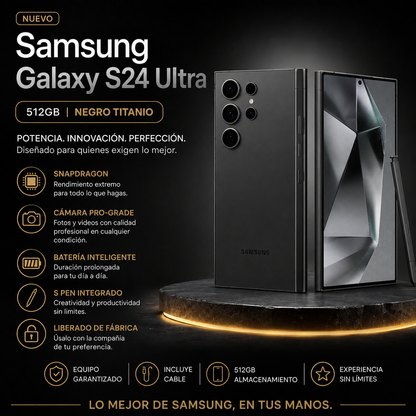 Samsung Galaxy S24 Ultra 512GB Negro Titanio | Liberado | Potencia Premium